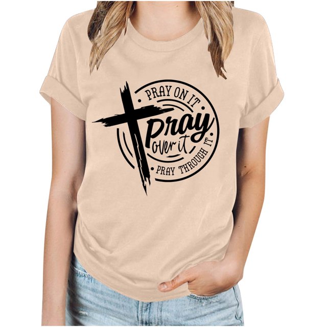 Blusas de Manga Corta para las Mujeres Imprimir Cuello Redondo Camiseta, Blusa Clásica Vintage para la Primavera Y el Verano