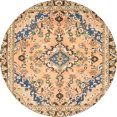 thumbnail image 1 of Ahgly Company Indoor Round Abstract Yellow Abstract Area Rugs, 3' Round, 1 of 6