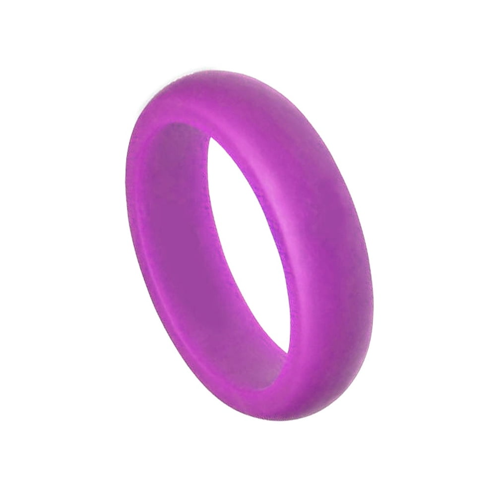 Gifts With Thought 6MM Men or Ladies Athlete Sports Flexible PURPLE Silicon Rubber Wedding