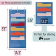 thumbnail image 6 of Mr. Pen- Hanging Wall File Organizer, 6 Pocket, Blue, 3 Overdoor Hangers Included, Over The Door File Organizer, Hanging Folder Organizer, 6 of 7