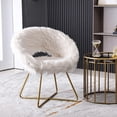 thumbnail image 5 of Curved Back Faux Fur Accent Chair - Lounge in Your Reading Nook, Enjoy the Comfort, 5 of 5