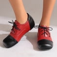 thumbnail image 2 of Chaussures de Marche Femme à Blocs de Couleur Bout Rond Plates à Lacets, 2 of 9
