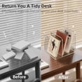 thumbnail image 6 of Acrylic Desk Organizer Book Organizer, Magazine File Holder, Vertical File Organizer Stand File Folder Holder, Mail Organizer Countertop Mail Sorter File Sorter, Clear Book Ends Book Holder, 6 of 7