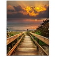 thumbnail image 2 of Long Wooden Stairs into the Sea - Bridge Canvas Art Print, 2 of 3