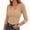 Khaki, variant on Otntypg Womens 3/4 Sleeve Scoop Neck Tops Ribbed Knit Slim Fitted Casual Basic Athletic Tee Shirts Fall Trendy Solid Color Going Out T-Shirt