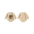 thumbnail image 2 of Baby Toddler Fall Sweatshirt Romper 0 3 6 12 18 Months Football Letter Print Long Sleeve Crew Neck Bubble Jumpsuit, 2 of 9