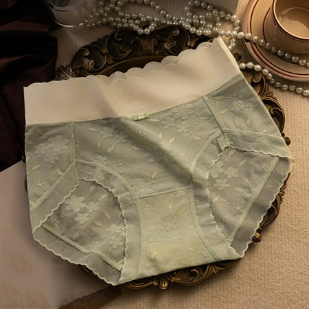 Soft Cloud Feeling Womens High Cut Feeling Pull Up Fashion Silk Panties - Green XL