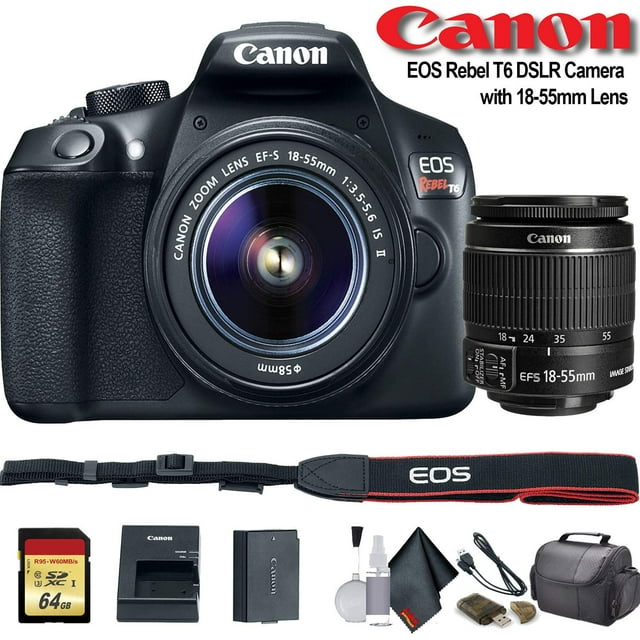 Canon EOS Rebel T6 Appareil Photo Reflex Numérique avec Objectif 18-55 mm (1159C003) - Trousse de Départ