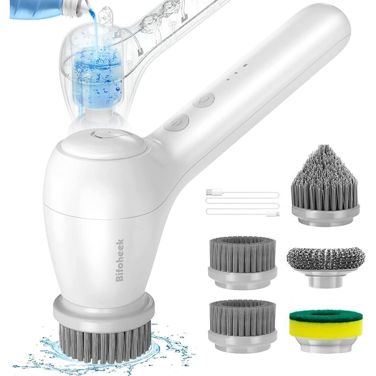 VEVOR Electric Spin Scrubber Cordless Electric Cleaning Brush with Auto Detergent Dispenser & 2 Adjustable Speeds Portable Power Shower Scrubber