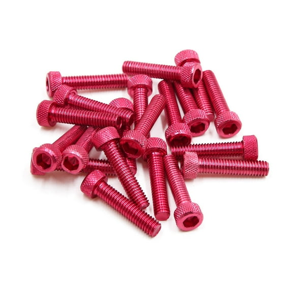 Unique Bargains 20pcs Red M6 x 30mm Motorcycle Car Hexagon Socket Fastener Bolts Screws