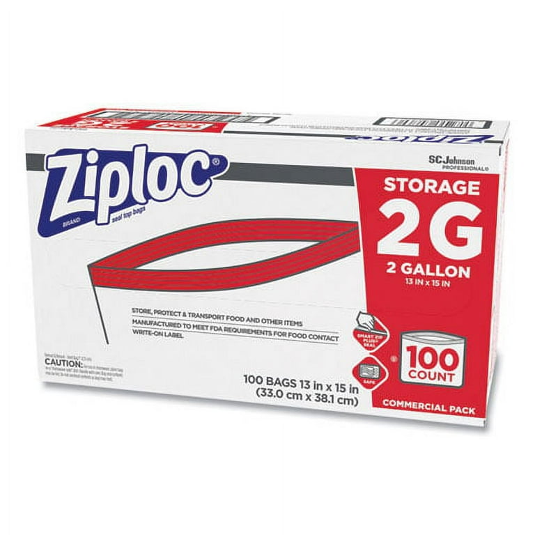 Double Zipper Storage Bags, 2 gal, 1.75 mil, 15 Double Zipper Storage Bags, 2 gal, 1.75 mil, 15