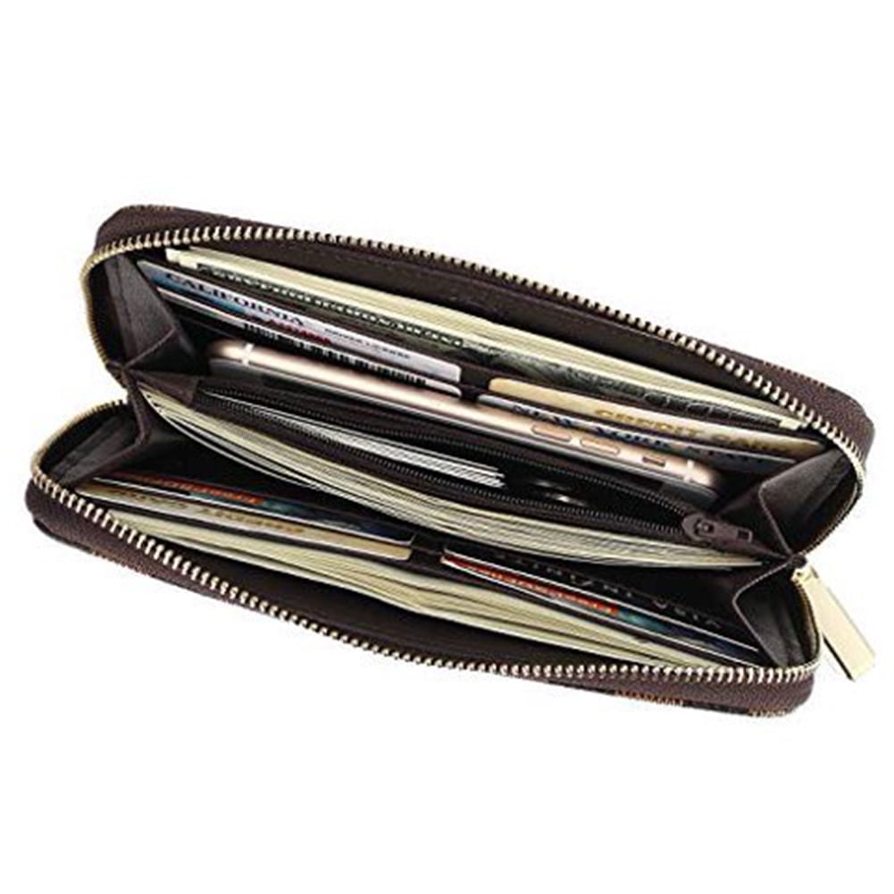 Checkered Quilted Clutch Wallet, Fashion Zipper Around Coin Purse