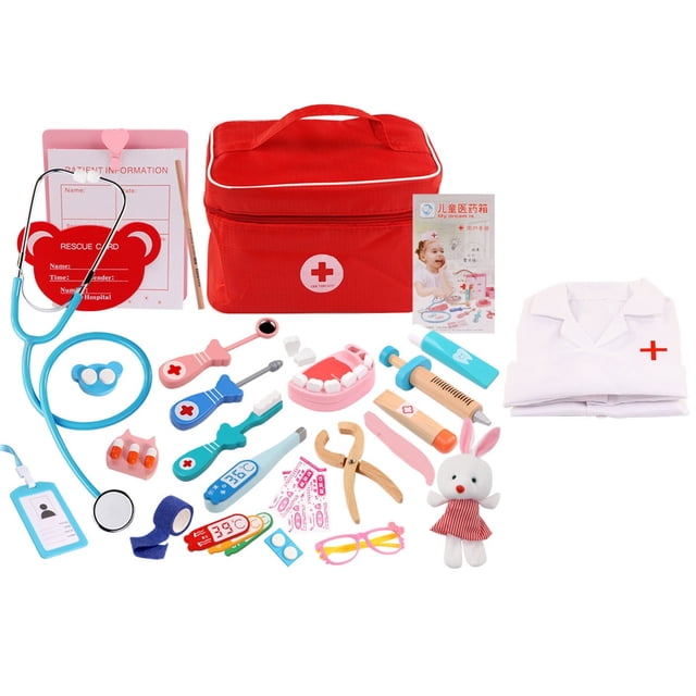 Medicals Kit Doctors Nurse Dentist Pretend Roles Play Toy Set Kids Game Gift