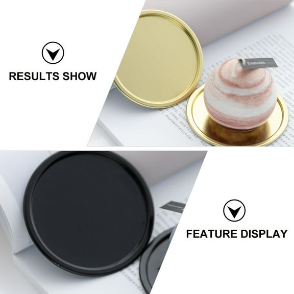 Dytern Wedding 5Pcs Small Round Trays Candle Plates for Table Centerpiece Wedding Decorations