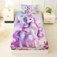 thumbnail image 3 of Erosebridal Cartoon Animal Unicorn Butterflies Twin Sheet Sets 3pcs For Kids,Cute Princess Flowers Magical Horse Bedding For Boys Girls, 3 of 5