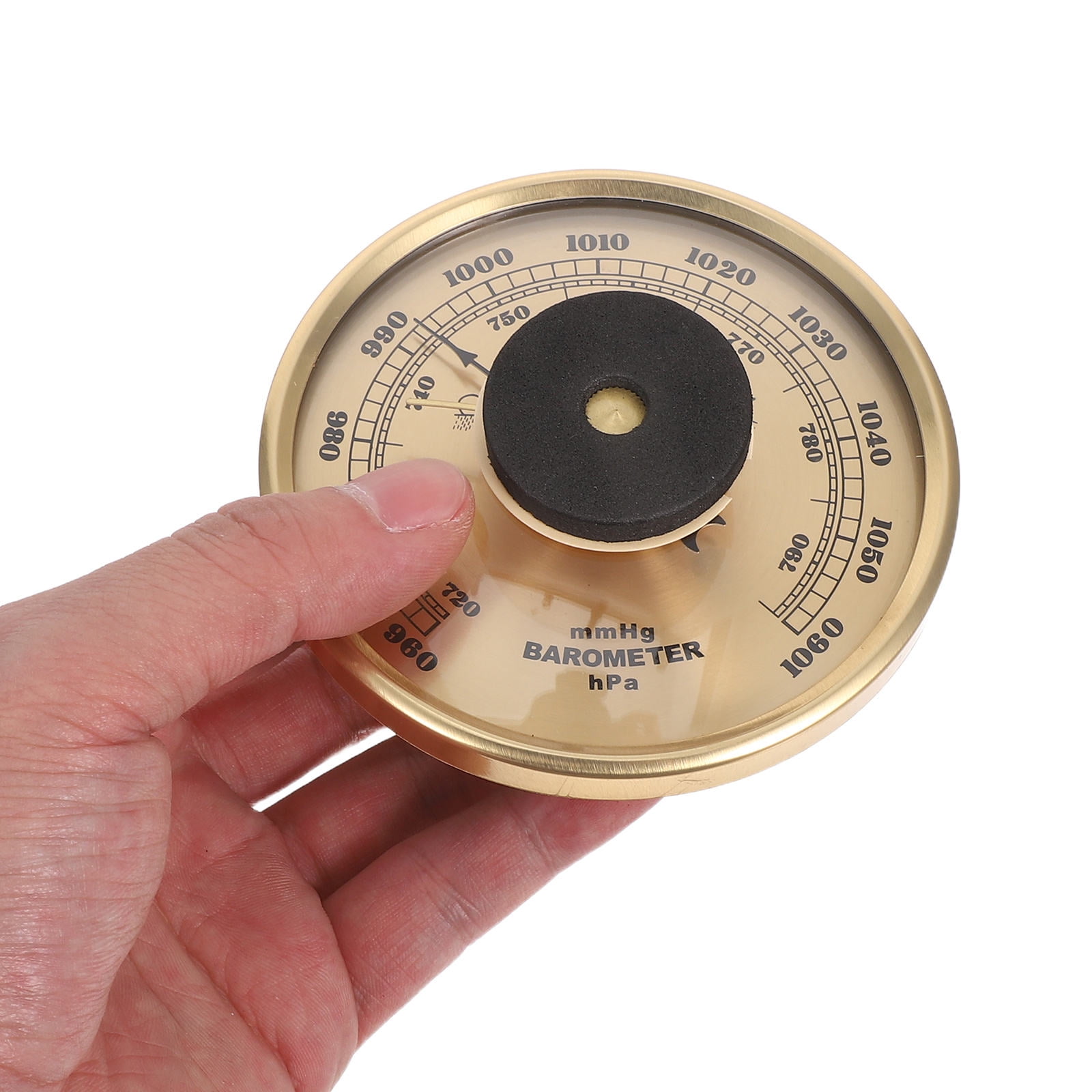 BESTYASH Multi-Function Weather Station with Golden Dial Barometer, Indoor Thermometer, and Humidity Sensor for Home Use