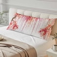 thumbnail image 4 of Red Orange Cherry Blossoms Body Pillow Covers 20"x60", Spring Weeping Leaves Watercolor Soft Brushed Microfiber Breathable Throw Pillow Covers, Pillowcase with Zipper for Couch Sofa Bedroom, 4 of 9