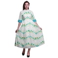 thumbnail image 1 of Bimba Robe-Chemise Mi-Mollet pour Femmes à Manches Retroussables, Boutonnée, Imprimée Teinture sur Nœuds - Grand, 1 of 5