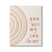 Stupell Industries You're My Sunshine Motivational Phrase Boho Stripe Circle, 16 x 20,Design by Nancy McKenzie
