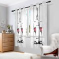 thumbnail image 2 of Yayeee Window Curtains Light Filtering 63"x52" Grommet Panel Pair Home Living Room Decor, Red Wine Bottle, 2 of 7