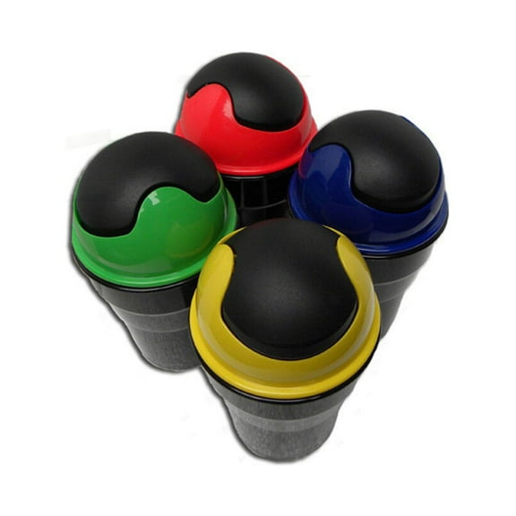 unbranded  Narrow Cup Holder Trash Bin Car Beige Can with Lid Vehicle Garbage