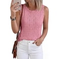 thumbnail image 3 of BTFBM Crochet Tops for Women Sleeveless Knit Sweater Vest Tank Top Summer Spring Cover Ups Beach Vacation Clothes, 3 of 10