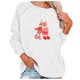 thumbnail image 2 of Pntutb Navidad moda mujer Casual manga larga impreso señoras sudaderas cortas tops Pntutb Pntutb-3277, 2 of 5