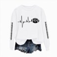 thumbnail image 3 of Towmus Womens Letter Tops Ladies Floral Print Loose Long Sleeve Sweatshirt Round Neck Pullover Top T-Shirt Top Autumn and Winter, 3 of 6