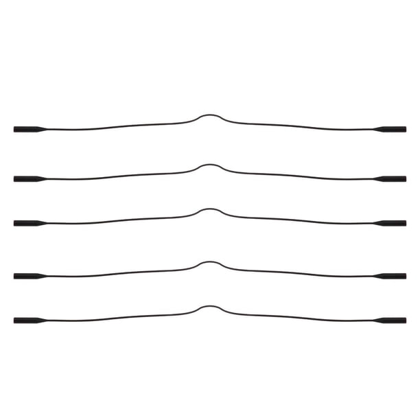 5 correas de silicona para gafas deportivas, soporte para gafas de sol, cordón para gafas Negro