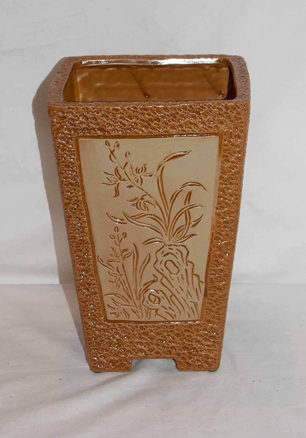 New 8" Asian Design Lily Cherry Blossom Bamboo Dahlia Flower Planter