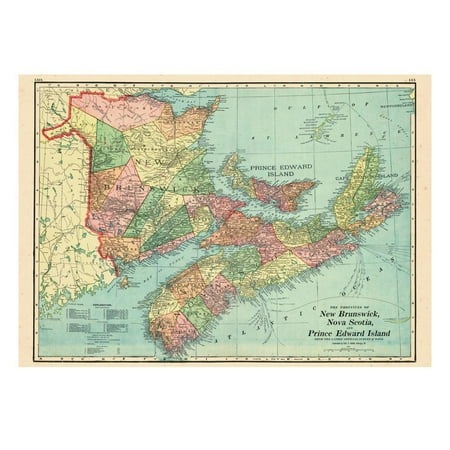 1906, Canada, New Brunswick, Nova Scotia, Prince Edward Island, North America, New Brunswick Print Wall
