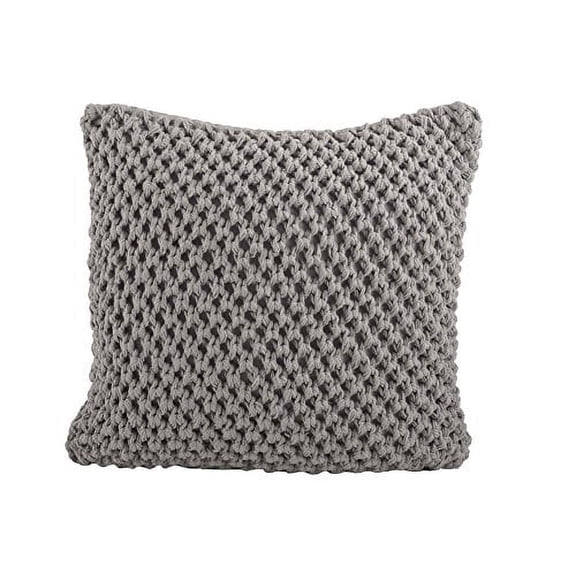 Sheridan Knitted Down Filled Throw Pillow, 20-inch Square (Grey)