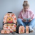 thumbnail image 2 of Bulopur Girls 17 Inch Backpack Set 4 Piece Pink Capybara Print School Bookbag with Lunch Box, Water Bottle Holder and Pencil Case for Toddler Girls, 2 of 8