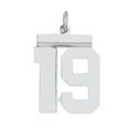 thumbnail image 1 of 925 Sterling Silver Number 19 Pendentif Pendentif Breloques, 1 of 6