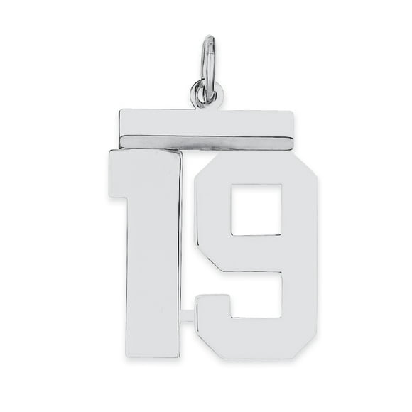 925 Sterling Silver Number 19 Necklace Pendant Charm Charms