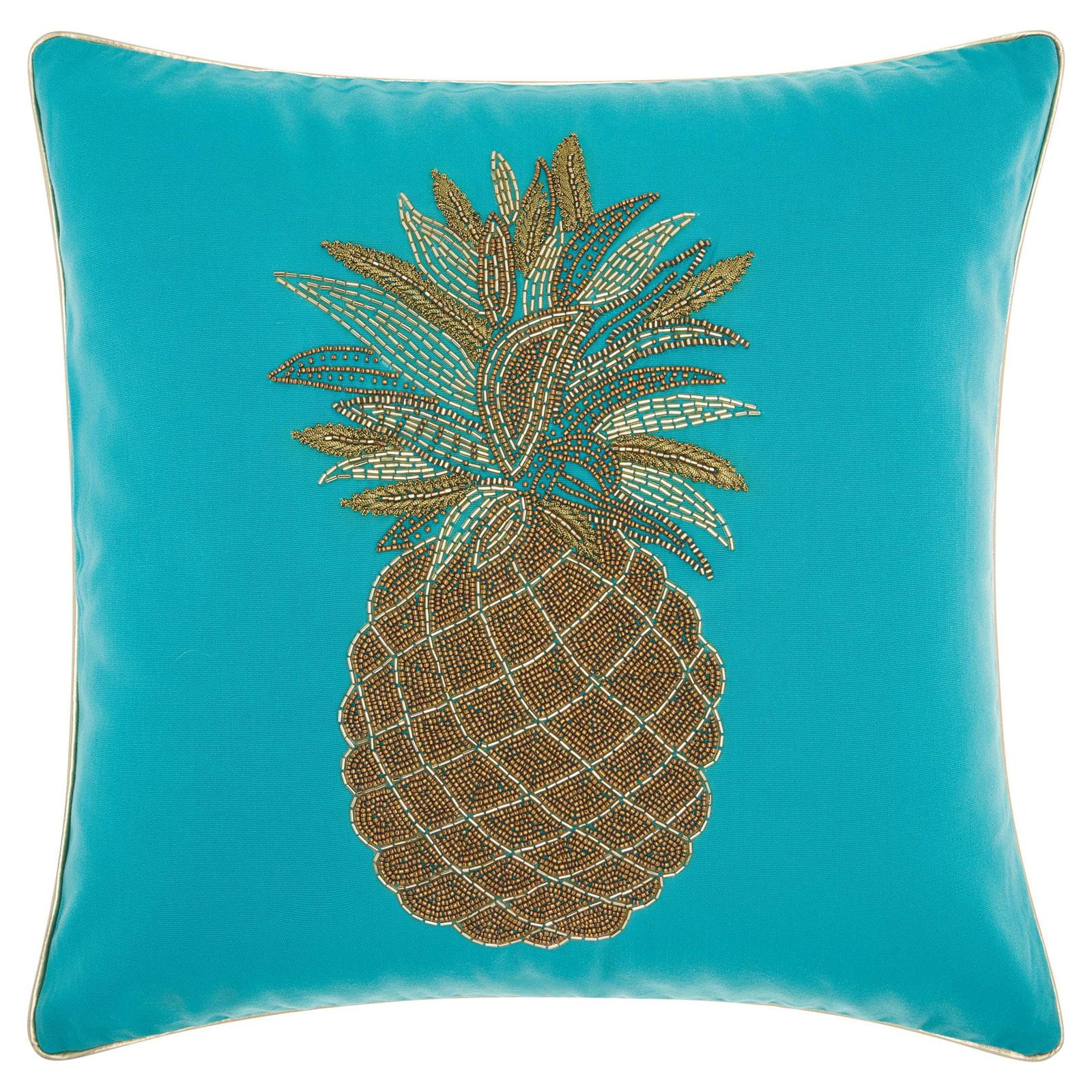 Nourison Beaded Pineapple Turquoise Outdoor Throw Pillow