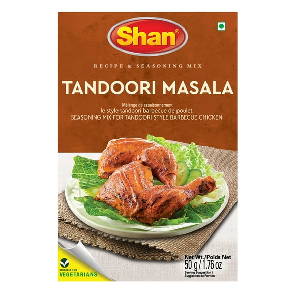 Shan Tandoori Masala Seasoning Mix (50g) - Traditional Indian Spice Blend for Tandoori Chicken | Perfect Tandoori Masala Powder, Marinade & Rub for Chicken Breast, BBQ & Grilling | No Preservatives