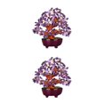 thumbnail image 4 of Toystoory Mini Crystal Money Tree Bonsai Style Purple Decor Home Office Tree Feng Shui Tipo 1 2Conjunto, 4 of 6