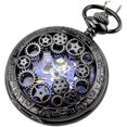 thumbnail image 1 of Pocket Watch Retro Skeleton Cover Mechanical Hand-winding Roman Numeral Alloy, 1 of 4