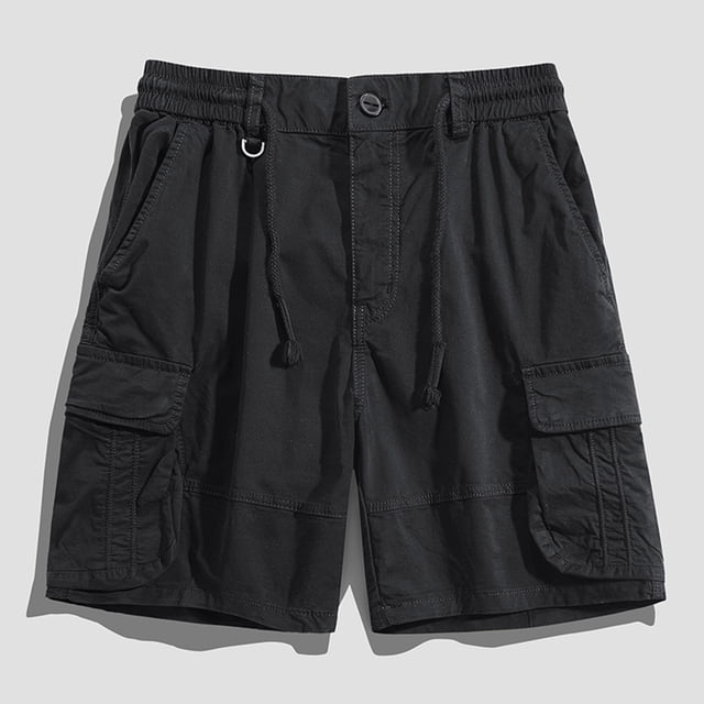 Mens Sports Leisure Elastic Waist Multi-Pockets Relaxed Summer Shorts Pants