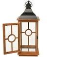 thumbnail image 6 of Northlight Natural Wood Candle Lanterns with Black Metal Tops - 26.5" - Set of 3, 6 of 9