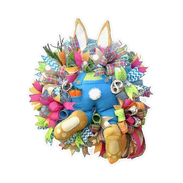 Guirnaldas coloridas de conejito de Pascua, decoración de corona para fiesta de Pascua, adornos de pared para puerta, decoración creativa para Festival