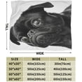 thumbnail image 4 of Ultra Soft Blanket Cute Black Pug Dog Throws Blanket Plush Fuzzy Lightweight Couch Sofa Bed Warm Cozy Flannel Blanket for Kids and Adults Gift 50"X40", 4 of 6