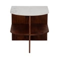 thumbnail image 2 of Sagebrook Home Modern Neutral Wood/Marble Brown 20" Half Round Side Accent Table - 20" x 20" x 20", 2 of 9