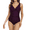 Deep Merlot, variant on Firpearl Women's Ruffle One Piece Bathing Suits V Neck Vintage Tummy Control Swimsuit Swimwear