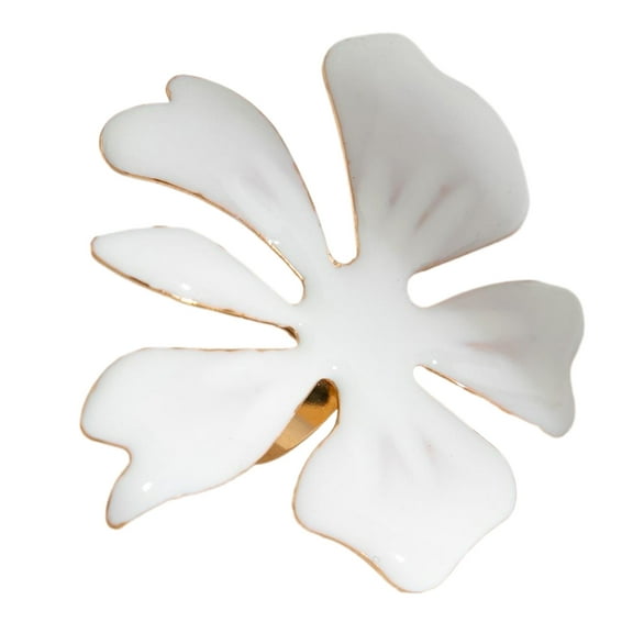 AOOOWER Exquisite Open Ring with Large Pearls Starfish Statement Wedding Finger Ring