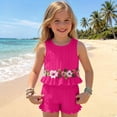 thumbnail image 2 of HAOTAGS Summer Outfit Sets Girls,Floral Tank & Shorts Sets Elastic Waist 2-Piece Outfit for Kid Hot Pink Size 2-3Years, 2 of 9