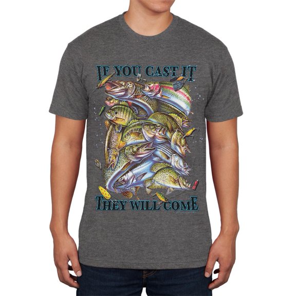 If You Cast It Fishing Mens Soft T Shirt Charcoal Heather LG