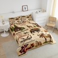 thumbnail image 3 of Erosebridal Hunting Deer Comforter Set Full, Retro Cabin Bedding Comforter Sets Teens Adult, Woodland Bear Moose Bedding Set Wild Animal Rustic Farmhouse Duvet Insert, Brown, 3 of 5