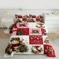 thumbnail image 3 of Manfei Kawaii Christmas Snowman Bedding Comforter Set for Kids, Vintage Red Buffalo Plaid Twin Comforter Sets, Reindeer Animal Reversible Bedding Set, Luxury Bedroom Decor, 2 Pieces, 3 of 9